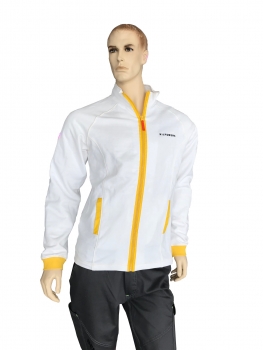 Zipp-Sweater weiß/gelb