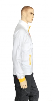 Zipp-Sweater weiß/gelb