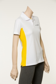 Polo Shirt weiß/gelb kurzarm