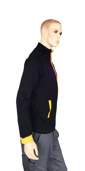 Zipp-Sweater schwarz/gelb