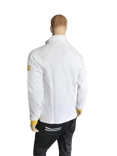 Zipp-Sweater weiß/gelb