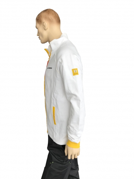 Zipp-Sweater weiß/gelb